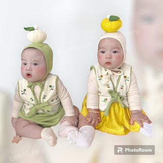 Set hanbok thêu hoa cho bé gái