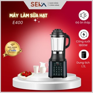 Máy Làm Sữa Hạt Đa Năng SEKA E400 Dung Tích 1.75L Nấu Sữa Hạt Nước Ép Xay Sinh Tố Hầm Cháo, BH 12 Tháng