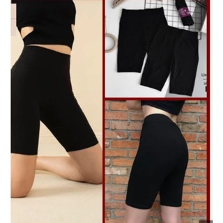 Quần legging ngố đùi Biker tập gym yoga  cạp chun lưng cao ( chất vải cotton dẻo loại 1 dày dặn co giãn 4 chiều)