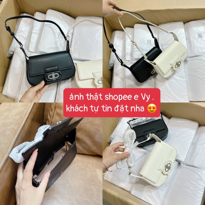 Túi pê zô trơn kẹp nách + đeo chéo bản mới nhất size 20cm 0072#