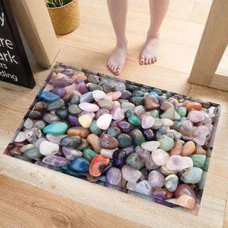 Thảm chùi chân nỉ bali 3d siêu hot 2024, thấm nhanh, chống trơn trượt 40cmx60cm, thảm lau chân bali cao cấp