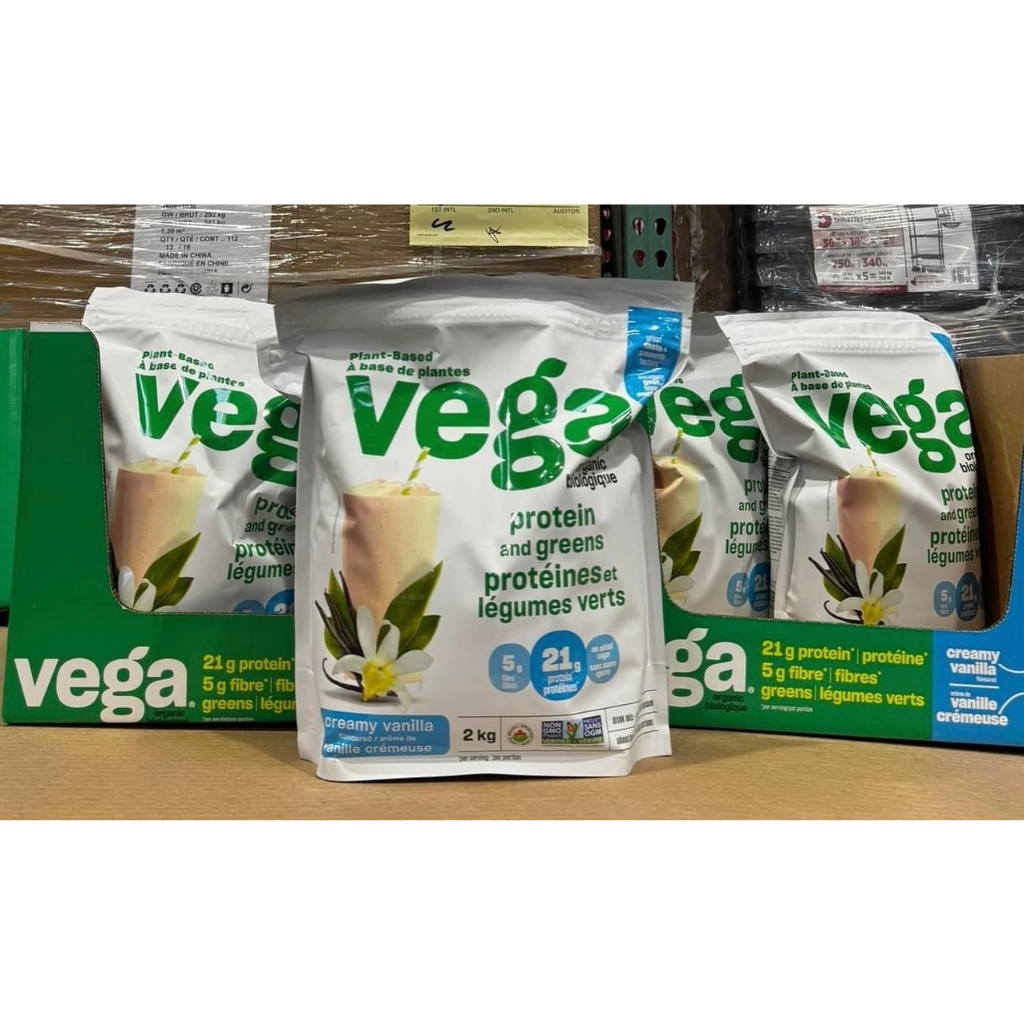 Đạm thực vật hữu cơ thuần chay Vega protein and green túi 2kg, vị vanilla- made in Canada