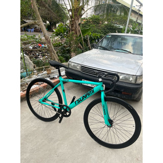 Xe đạp thể thao fixed gear và single xanh Ngọc bánh đen