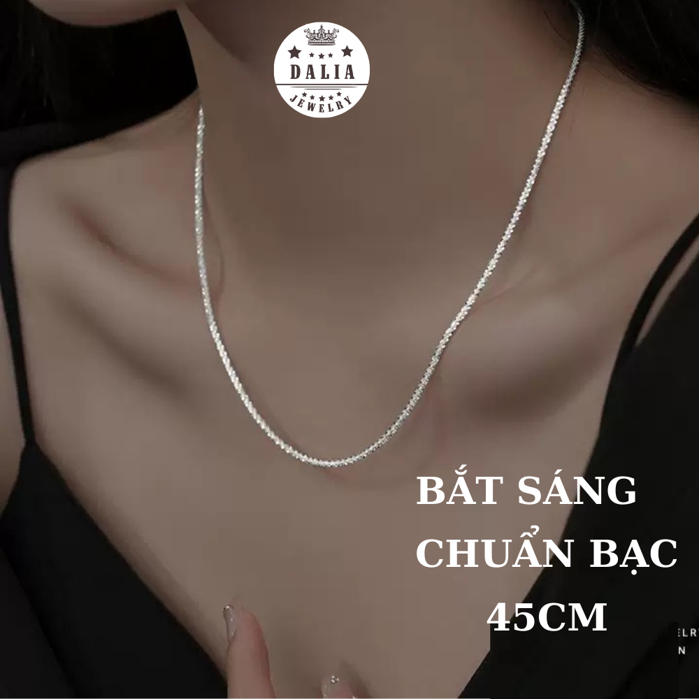 Dây chuyền bạc nữ không mặt đi tiệc dạng xù bắt sáng kim tuyến,sáng lấp lánh 11 DaLiA Jewelry vòng