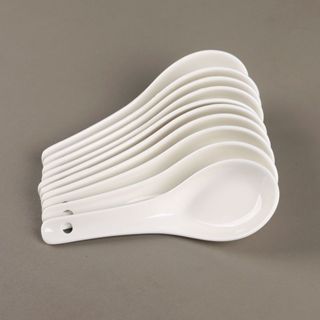 BỘ 10 MUỖNG GỐM SỨ TRẮNG NGÀ - DÙNG CHO NHÀ HÀNG, QUÁN ĂN,...