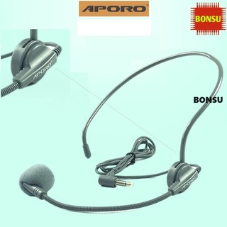 Micro trợ giảng có dây đeo tai Aporo Plus chuyên nghiệp có thể xoay được dùng cho mọi loại máy trợ giảng.
