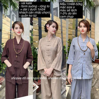 Mẫu Đồ Lam Đi Chùa Nữ La Hán Truyền Thống Vải Kate sill