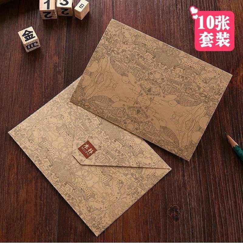Tập 10 phong bì thư bằng giấy Kraft Ốp