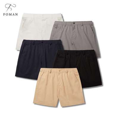 Quần short nam dây kéo F FOMAN vải Kaki nhung cao cấp, lưng thun, co giãn, trẻ trung, thanh lịch