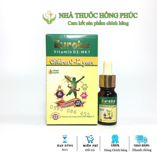 Eurobe vitamin d3-mk7 - vitamin d nhỏ giọt cho trẻ từ 0 tháng tuổi