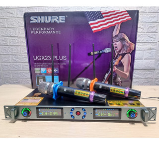 Micro không dây shure ugx23 plus tự ngắt micro karaoke chuyên nghiệp, mic hát gia đình, lọc tiếng cực hay, trống hú rè