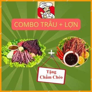  Combo Thịt trâu gác bếp thịt heo  lợn  gác bếp chuẩn vị Tây Bắc  Tặng Chẳm Chéo  Không chất bảo quản Ghiền Ăn Food 