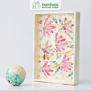 Khay Trà Khảm Trai Cao Cấp BAMBOOO ECO Để Trái Cây, Trang Sức, Phong Cách Bắc Âu Để Trong Phòng Ngủ Phòng Khách Đa Năng