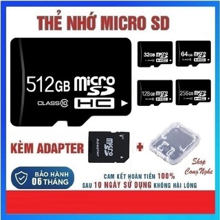 Thẻ Nhớ MicroSD 32GB/64GB/128GB/256GB/512GB Tốc Độ Cao Class 10
