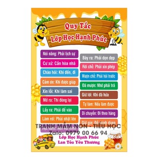 Tranh trang trí lớp học hạnh phúc tổ ong