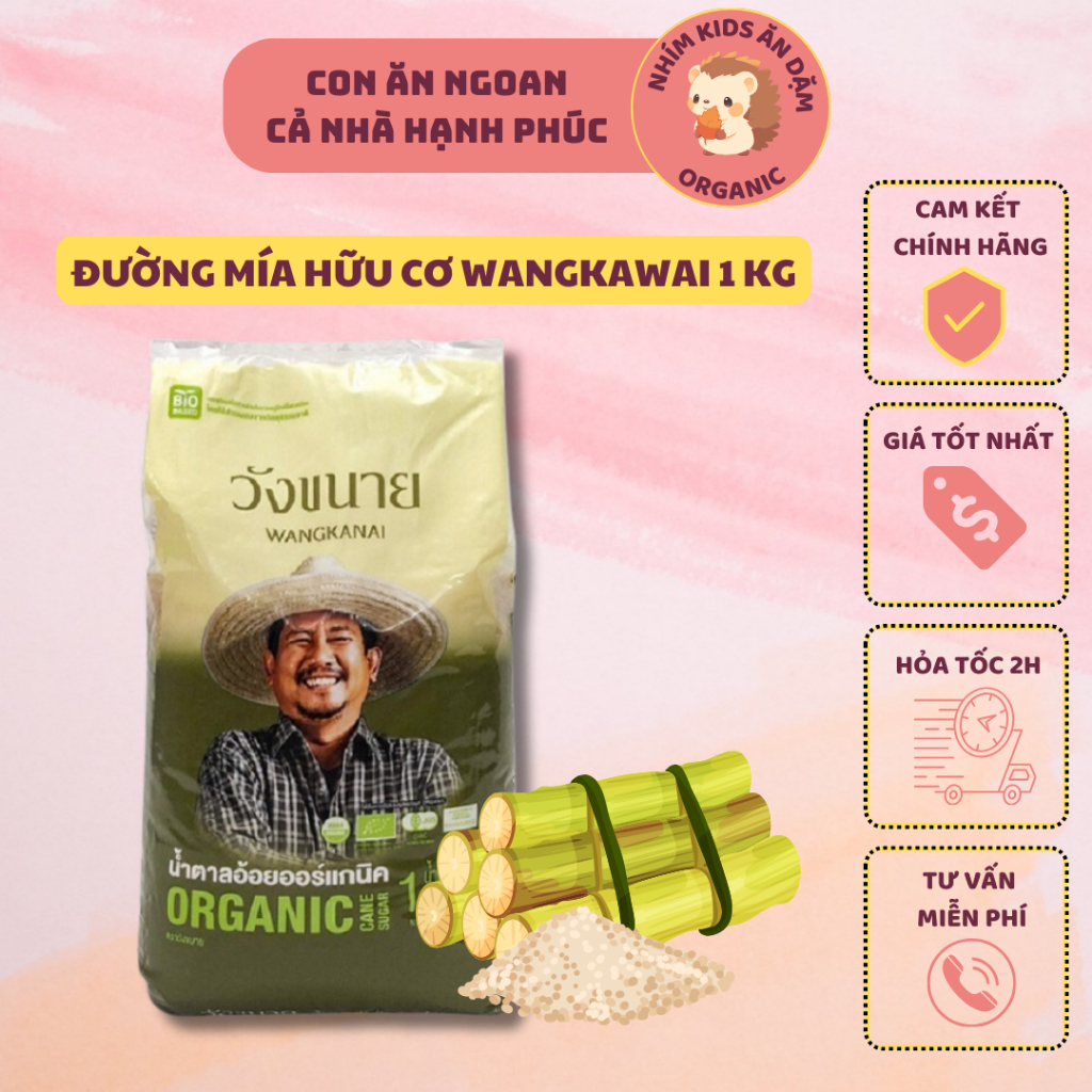 Đường mía hữu cơ Wangkanai 1kg