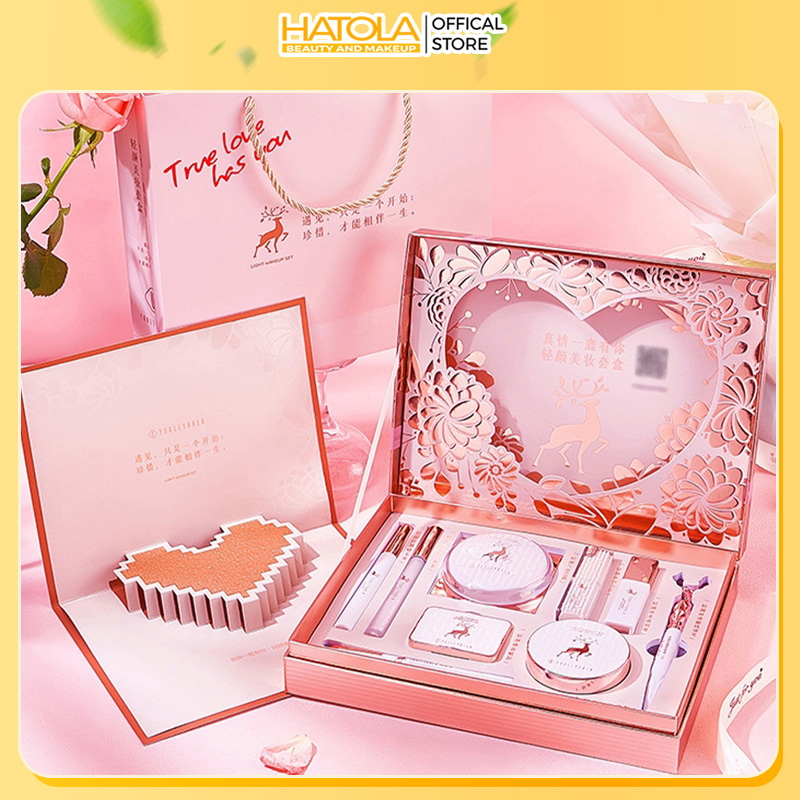 Bộ trang điểm TUẦN LỘC set makeup KÈM TÚI ĐỰNG đầy đủ quà tặng ý nghĩa, set quà cho bạn gái bạn nữ Hatola