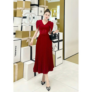 SIZE >65KG ĐẦM TÀ XẾP LY PHỐI REN EO