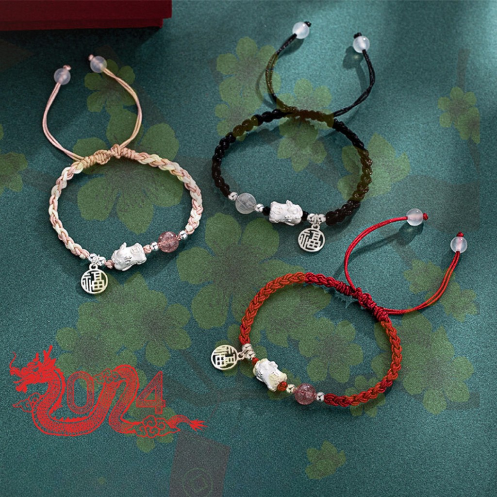 Vòng tay may mắn Tỳ Hưu pha bạc 925 thu hút điều may, thịnh vương năm mới 2024 - Vòng tay đôi cho nam nữ unisex