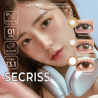 Kính áp tròng cận 1 ngày LENS XOẮN lens nâu tây giãn tròng nhẹ OLENS SECRISS