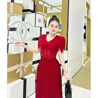 SIZE >65KG ĐẦM TÀ XẾP LY PHỐI REN EO