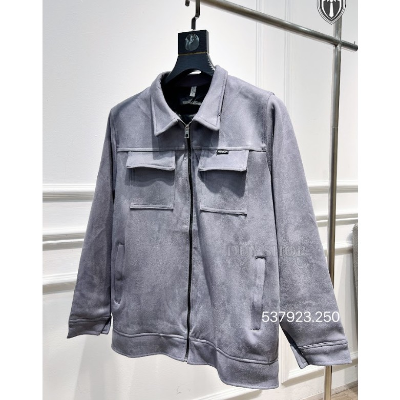 Áo khoác da lộn cổ bẻ nam tính, chất liệu co dãn thoải mái HIDO DUYSHOP Menswear