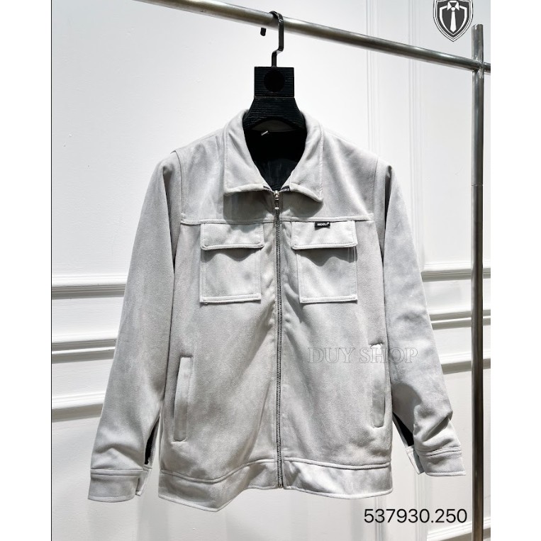 Áo khoác da lộn cổ bẻ nam tính, chất liệu co dãn thoải mái HIDO DUYSHOP Menswear