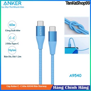 Cáp sạc anker usb c to c bản starway bện dù dài 1.2m a9540 công suất 60w
