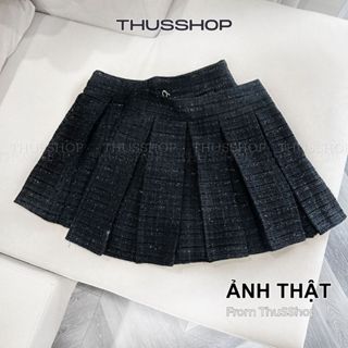 Chân Váy Xếp Ly Dạ Kim Tuyến Bling BIGSIZE, Váy Ngắn Nữ Tuyết Nhung Dày Dặn Ấm Áp Đông Xuân TA-028