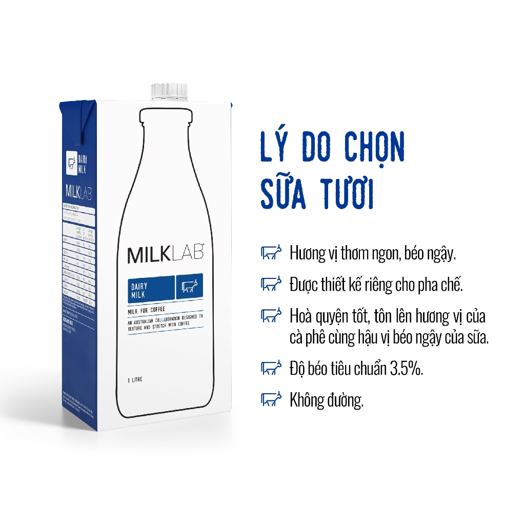 Thùng 12 hộp sữa tiệt trùng nguyên kem MILKLAB (12 x 1L)