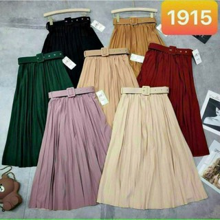 Chân váy thun nữ midi dáng dài xòe thắt lưng thời trang - nhím xù shop