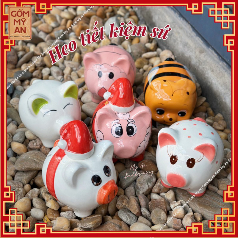 Heo đất tiết kiệm size nhỏ xinh cho bé , lợn đất sứ đẹp HEO ĐẤT TIẾT KIỆM Hàng chuẩn Gốm Bát Tràng