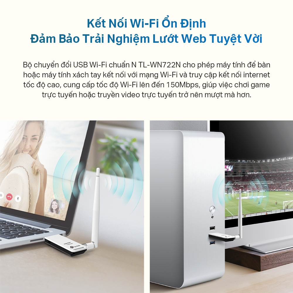 [Hỏa Tốc] Bộ Chuyển Đổi USB Wifi TP-Link TL-WN722N Chuẩn N 150Mbps | BigBuy360 - bigbuy360.vn