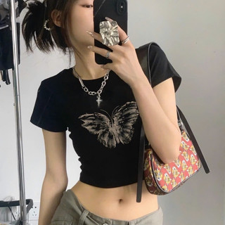 ÁO CROPTOP IN HOẠ TIẾT CÁNH  KÈM ẢNH THẬT