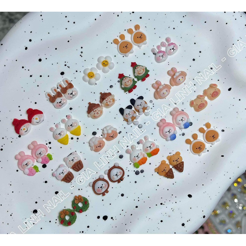 Set thú bột trang trí móng cực đẹp, siêu cute ( set 40 con )