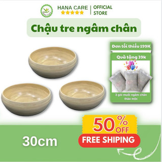 Chậu tre ngâm chân massage kích thước 14 x 30cm