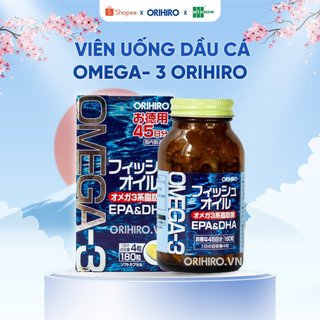 Orihiro Omega-3 tăng cường sức khỏe tim mạch, bổ mắt, bổ não, Hộp 180 viên