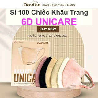 [Sỉ 100 Cái] Khẩu trang 6D PRO UNICARE 3 Lớp Kháng Khuẩn, hàng cao cấp chính hãng UNI MASK Davina
