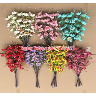 “Combo 10 cành” Hoa giả hoa trà gạo cổ một cành 60cm, gồm 5 đầu bông và nhiều búp non đẹp.