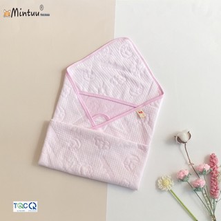Chăn choàng ủ cho bé sơ sinh chất liệu cotton trần bông, thương hiệu MINTUU - 8044