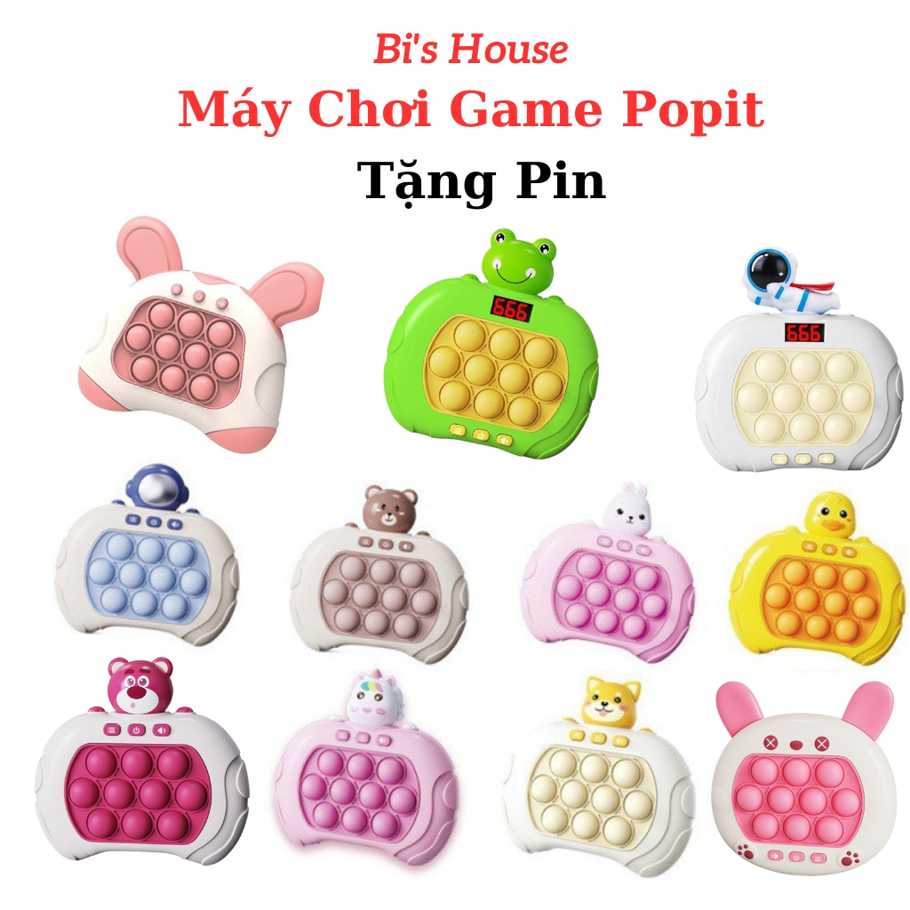 Đồ chơi cho bé - máy chơi game popit Bi's House Tặng Pin