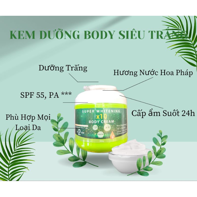 Kem Dưỡng Trắng Body | Chống Nắng | Hương Nước Hoa | Kích Trắng Sau Thay Da Sinh Học