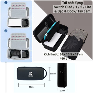 Túi vali đựng du lịch bao đựng chống sốc chống nước chống bẩn Nintendo Switch Oled / ver 1 / 2 và phụ kiện tay cầm, dock
