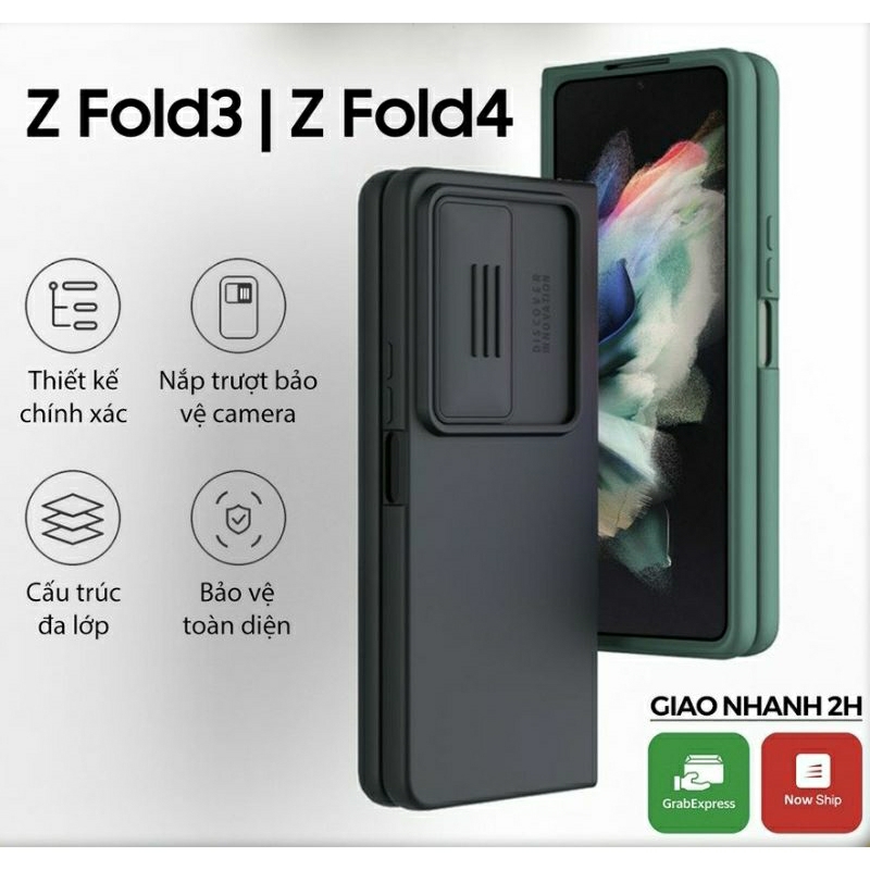 Ốp Z Fold 4, Z Fold4, Z Fold 5 , Z Fold3 bảo vệ camera Nillkin Camshield Silky Silicone Case