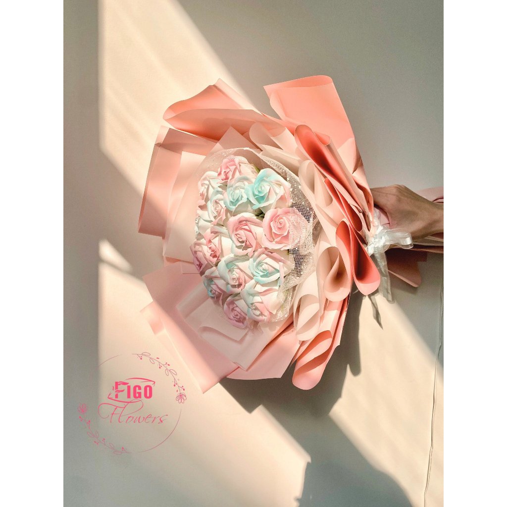 Bó hoa hồng sáp FIGO FLOWER mix màu
