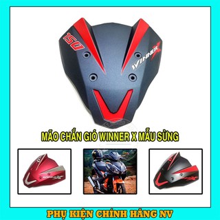 Ốp đầu xe máy Winner X Mẫu Sừng thời trang nhựa ABS, mão chắn gió đen bóng Winner X