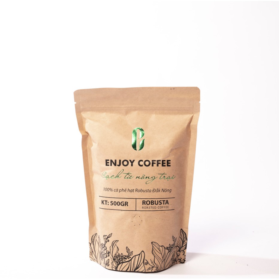 Cà phê nguyên chất rang mộc Robusta ENJOY COFFEE (500g)