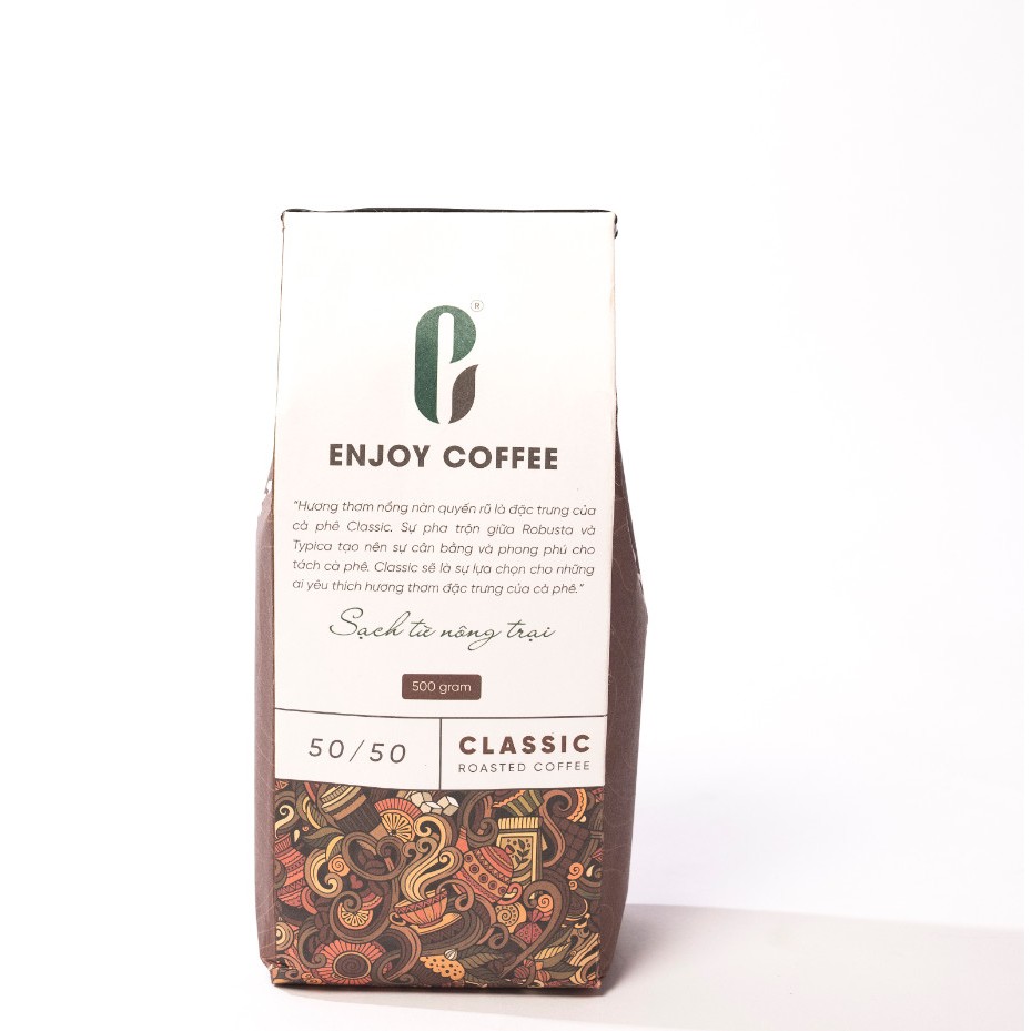 Cà phê nguyên chất rang mộc classic 500g enjoy coffee- sạch từ nông trại