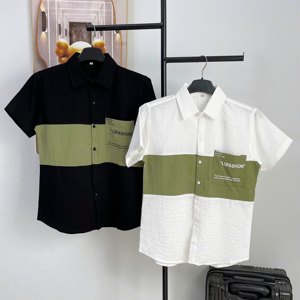 Áo Sơ Mi Nam Tay Ngắn Thời Trang In LD Fashion Chất Vải Đũi Mát Mẻ Cao Cấp MCHKsomi576 576