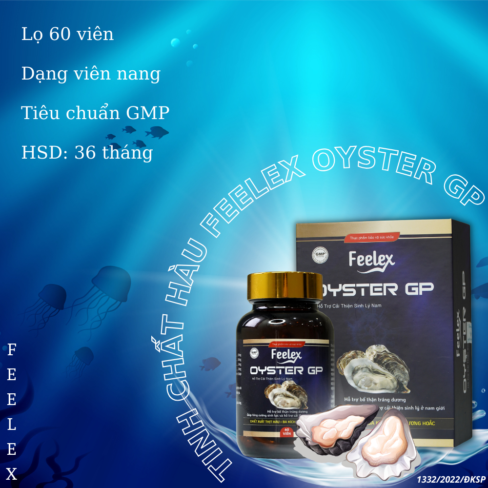 Tinh chất hàu biển Feelex Oyster GP tăng cường sinh lý nam giới hộp 60 viên